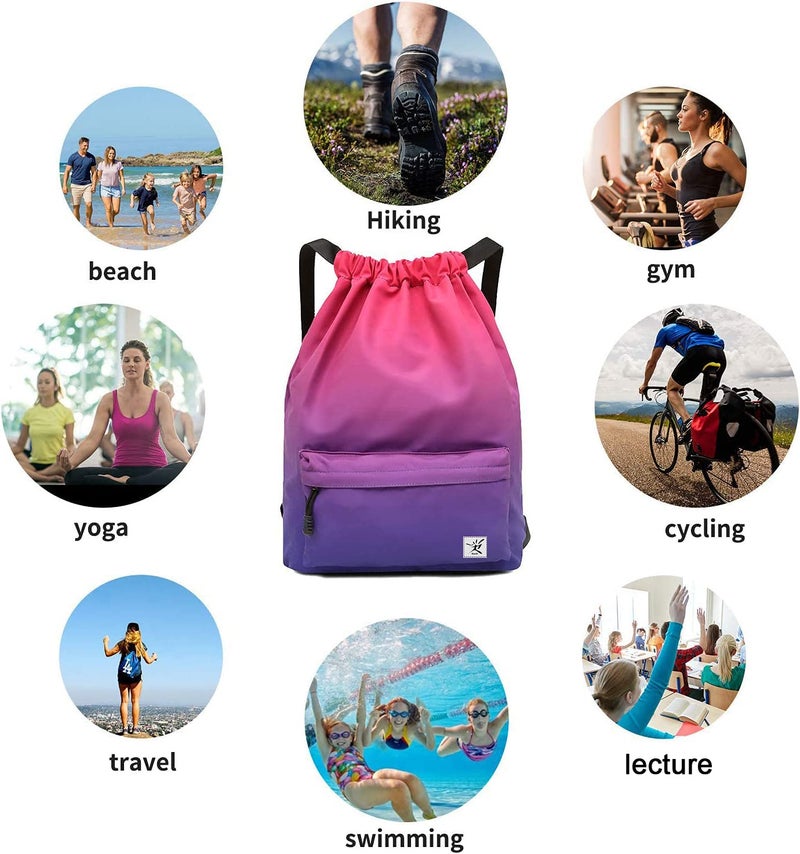 Risefit Waterproof Drawstring Bag, Gym Bag Sackpack Sports Backpack for Men Women - Image 5
